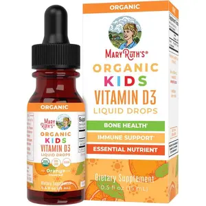MaryRuth's USDA Organic Kids Vitamin D3 Liquid Drops  - 640 IU Vitamin D3 Per Serving - Kids Immune Support & Bone Health - 30 Servings