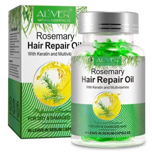 ALIVER Rosemary Oil Capsules, Hair Treatment Capsules for Dry & Damaged Hair (Rosemary Oil)(40pcs)