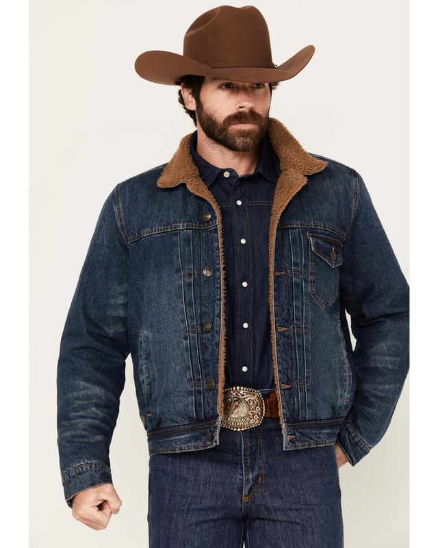 Blue Ranchwear Men's Clay Sherpa Lined Denim Jacket - Brfa24o11-Ind