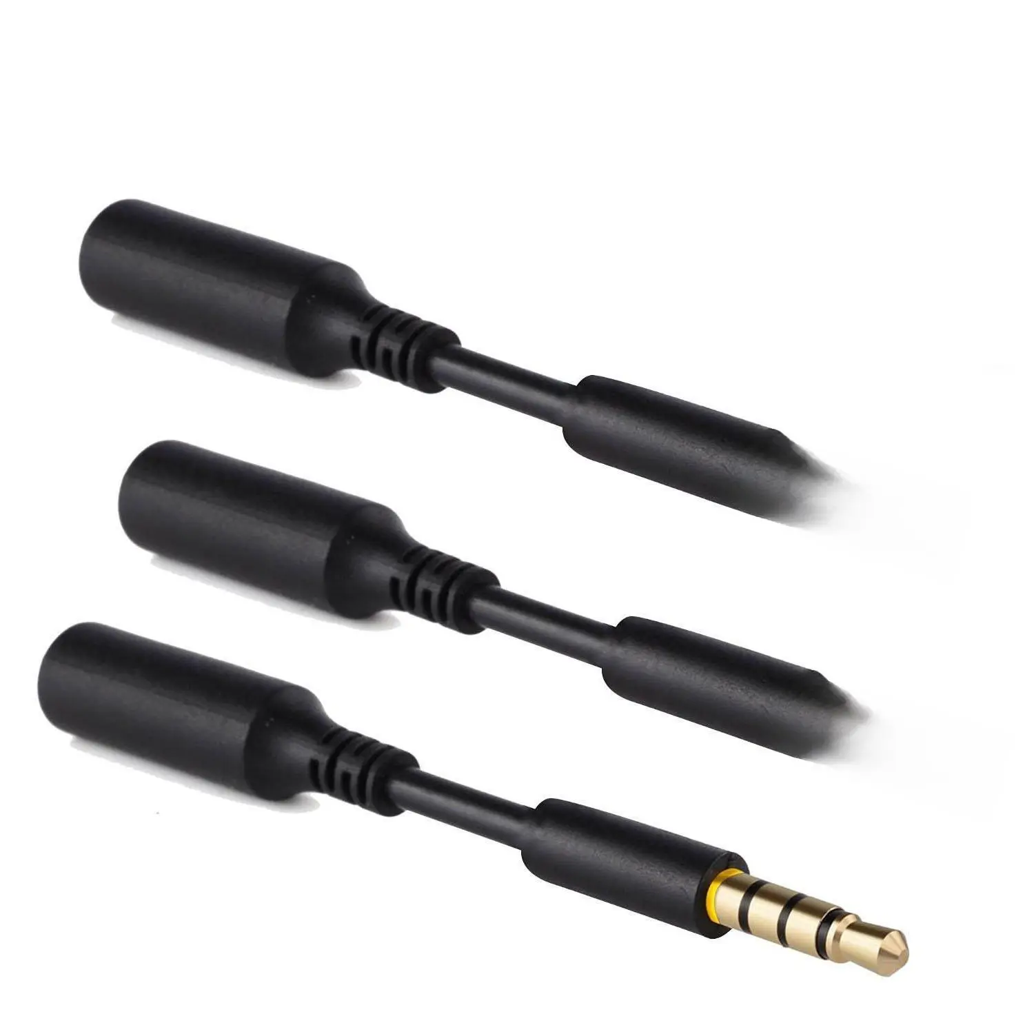 3 Pack Headset Audio Jack Extender  3.5mm Headphone Aux Extension Adapter For Juice Case Power Smartphones Tablets