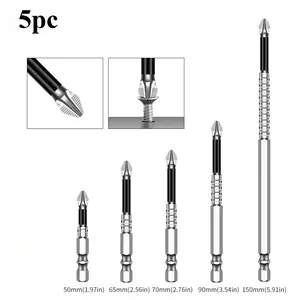 High Magnetic Screwdriver Bit Set, 5PCS K5 Impact-Resistant Non-Slip Bits, Strong Magnetic Screwdriver Bits, Repair Hand Tool Accessories titanium alloy driver bit