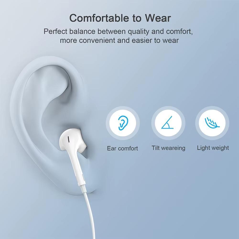Wired Earphones for iPhone and Android phone, Lightning & Type C In-Ear Headphones, Original Sound Earbuds Compatible with iPhone 16/15/14/13/12/11 Pro Max