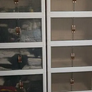 ONAIL 40/64/128QT Foldable Storage Box with Lid,  1-6 layers Holders with Wheels for Kitchen Bedroom Bathroom warehouse  Kitchen Home Storage Stackable Organizer