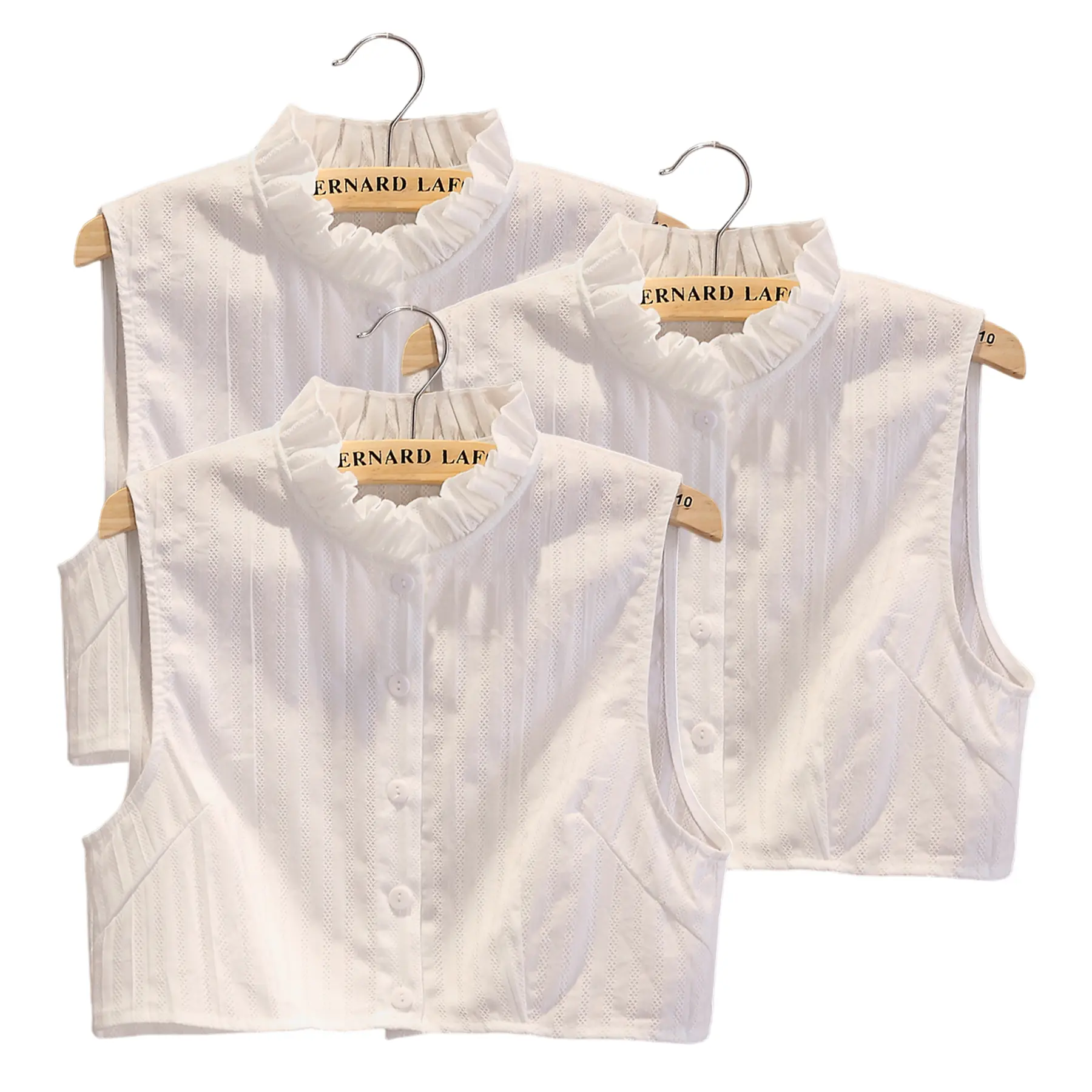 white stand-up collar-3pcs