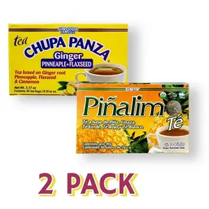 Piñalim & Chupa Panza Tea 2-Pack Bundle | 60 Total Tea Bags | Pineapple Herbal Tea Digestive Wellness Duo | Authentic Mexican Herbal Teas
