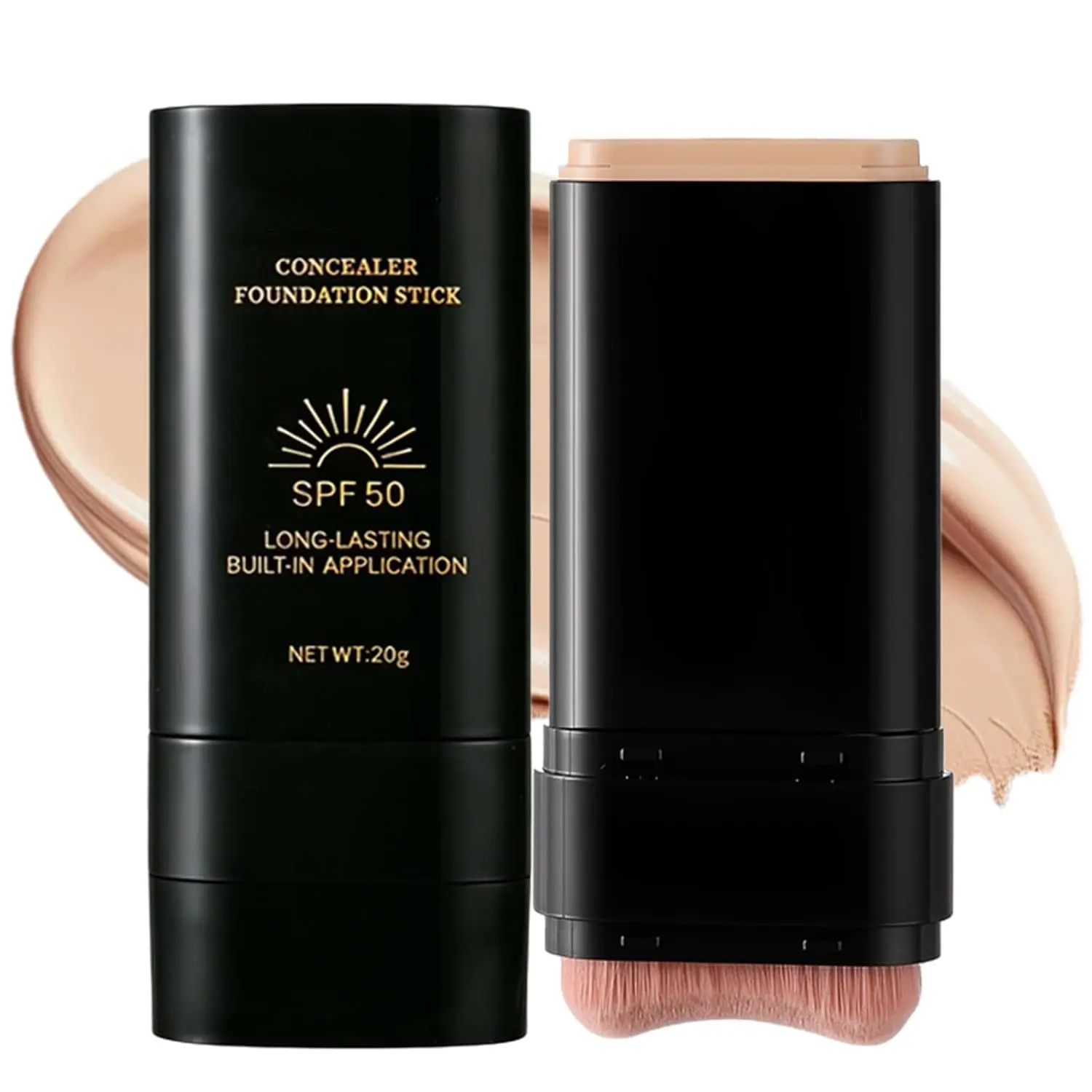 Matte Facial Foundation Contour Stick Makeup with Brush - Highlighter Contour, Long-Lasting Lightweight Daily Blemish Coverage, Blemishes Treatment Moisturizing Concealer for Radiant Beauty