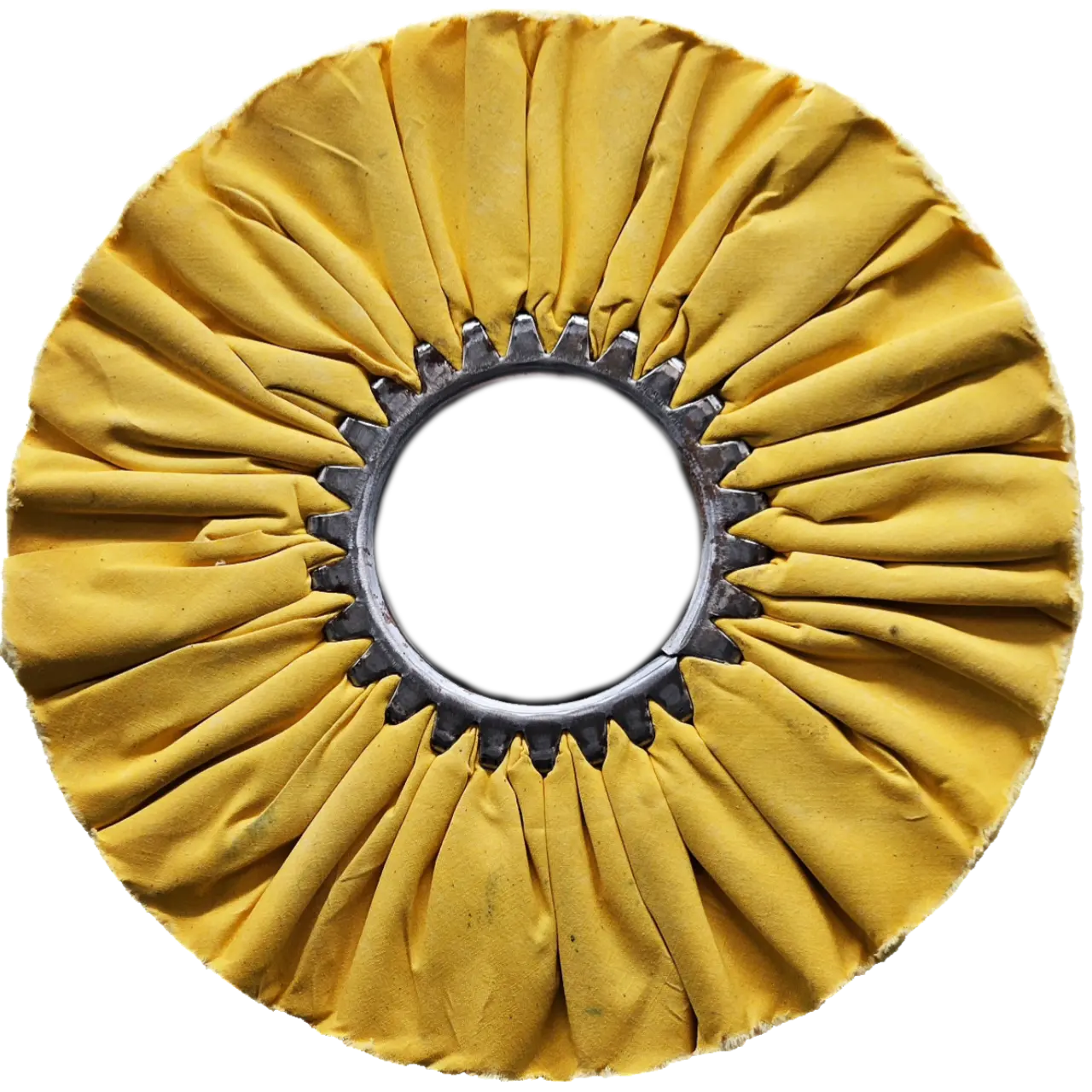 10" Yellow Cut Airway Buffing Wheel, Abrasive Finishing Tool for Hardware Applications, Buffing Wheels