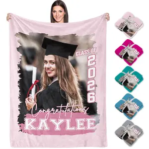 BARLEY ONE Click “Shop Chat”, Send Photos, Custom Blanket with Picture and Text, Personalized Photo Throw Blanket for Graduates, 2026 Graduation Gifts for Her/Him,Graduation Gifts for High School, College, Masters Degree, Unique Meaningful Memory Gift