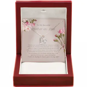 Mother-In-Law Gift Infinity Necklace Sentimental Jewelry With Thank You For Raising The Man Of My Dreams Message Card Perfect For Birthdays