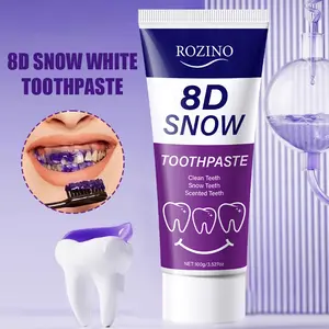 Rozino Purple Toothpaste 8D Snow Scented Toothpaste for Oral Care - 100g Tube