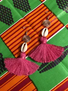 Cowrie Shell Tassel Earrings
