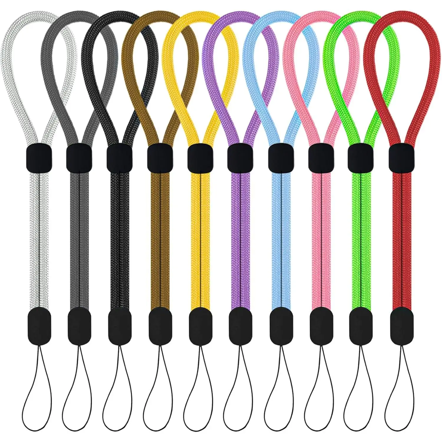 10 count Wrist Strap Lanyard,Adjustable Nylon Lanyards for , Devices,Mobile Phones,Cameras,USB Flash Drives,Wallets,Badges (Multicolor)