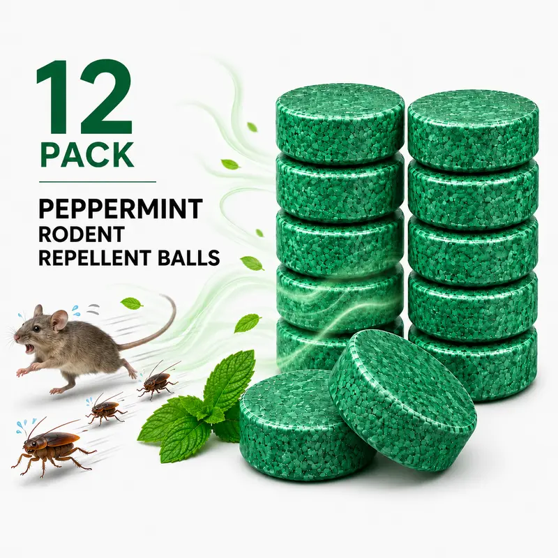 Rodent Repellent - 100% Natural Peppermint Oil Mouse & Pest Repellent Balls (12 Pack), Pesticide-Free Pet Friendly, Safe Rodent Deterrent for Indoor, Outdoor, Home & Garage