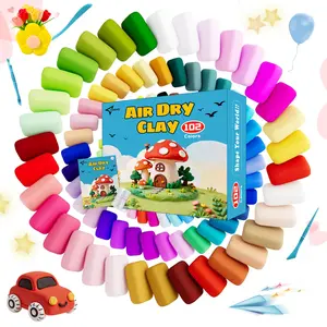 102 Air Dry Clay Kit , Modeling Clay for Kids, DIY Model Magic Clay, Molding Clay Kit with Sculpting Tools | Non-Sticky Soft& Ultra Light, Ideal for Sculpture, Crafting, DIY Projects, Home Play | Arts And Crafts Gift for Boys Girls Kids