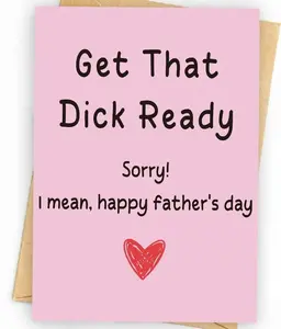 Get This Dlck Ready- Happy Father's Day Greeting Card, Funny Father's Day Card, Gag Gift, Blank Inside, Funny Father's Day Card with Blank with Envelope, Hilarious Gift From Daughter, Father's Day Greeting Card, Hil Son or Daughter