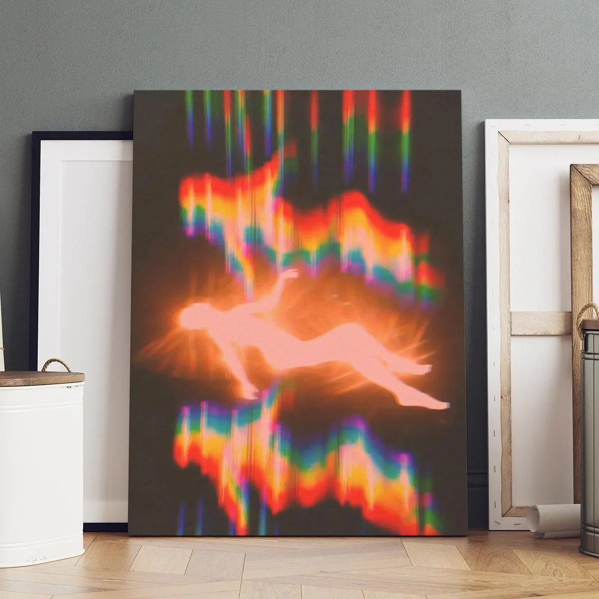 Iridescent Human Light-shadow Art Poster, Modern Art, Abstract Art, Fashion Poster, Print, Living Room Bedroom Decoration, Hallway Office Mural, Kitchen, Home Poster, Ideal Gift, Ornaments, Canvas Wall Artwork