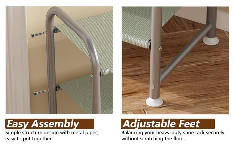 3-Tier Shoe Rack for Closet & Entryway Sturdy Metal Organizer with Adjustable Feet Black/Bronze Finish Holds Up to 12 Pairs Space-Saving Storage Shelf 43W x 31D x 5.5H Durable Design Multifunctional Heightened Bottom 3-Tier Shoe Rack for Closet & Entryway Sturdy Metal Organizer with Adjustable Feet Black/Bronze Finish Holds Up to 12 Pairs Space-Saving Storage Shelf 43W x 31D x 5.5H Durable Design Multifunctional Heightened Bottom