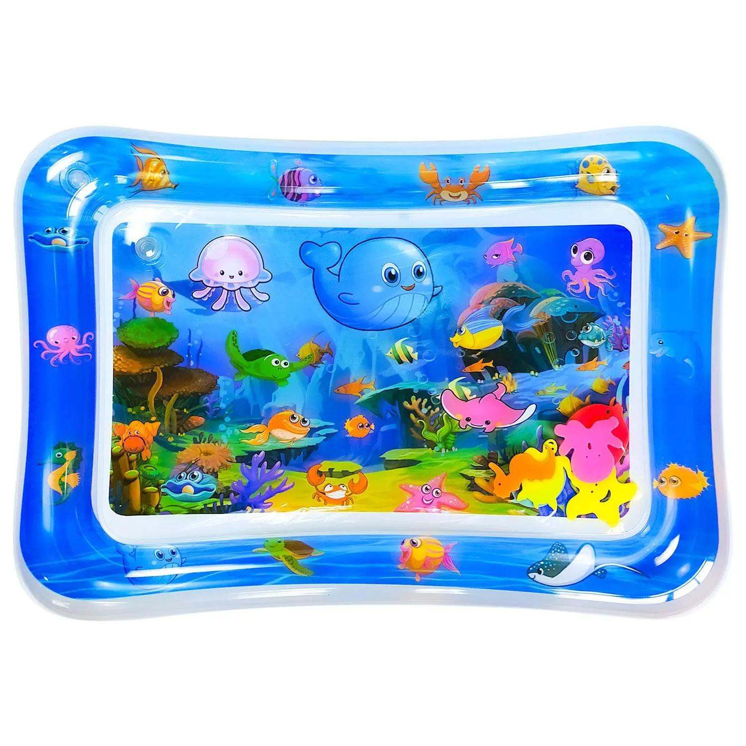 Inflatable Tummy Time Water Mat - Activity Play Mat for 3-24 Months Babies, Developmental Pool Water Toy, Baby Gift