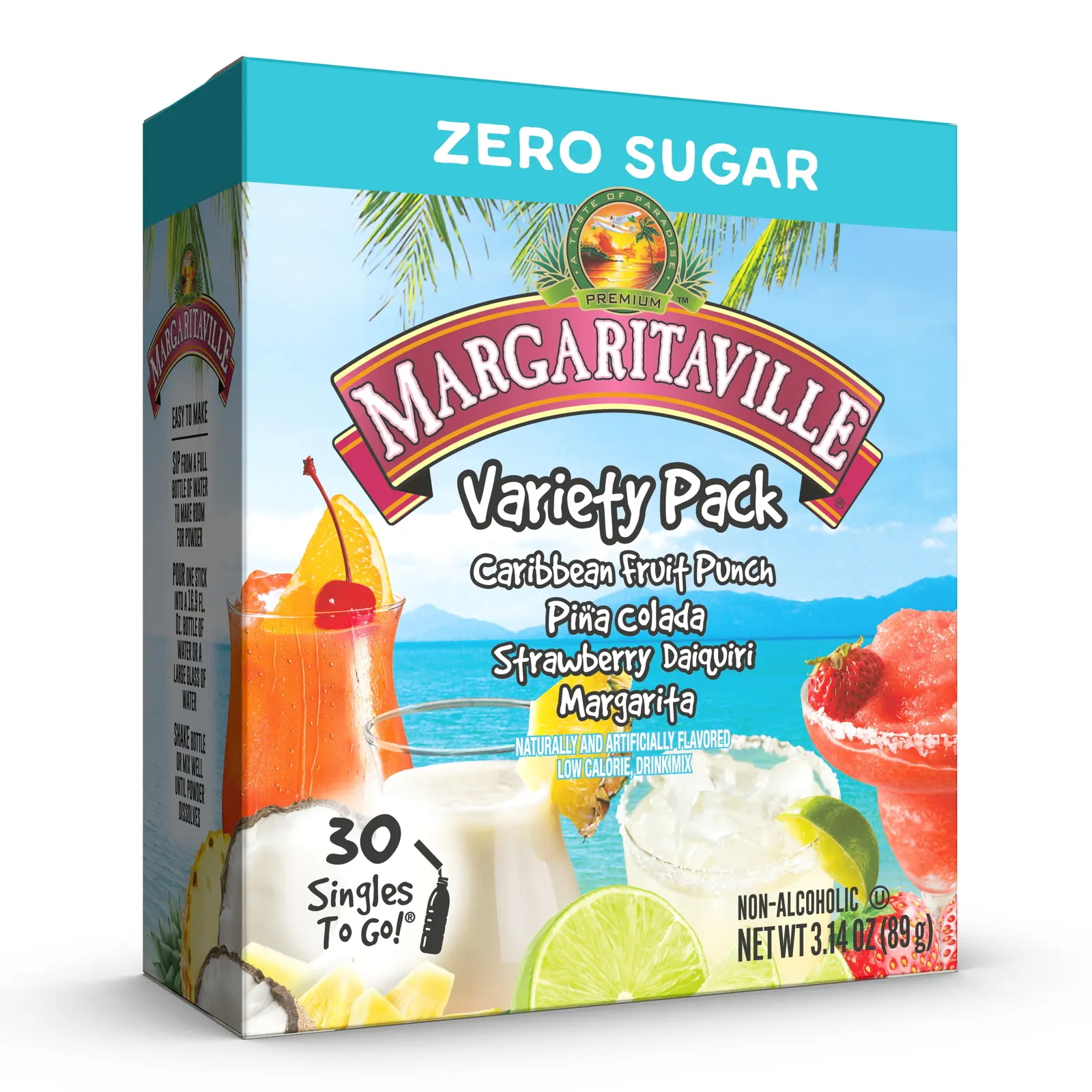 Margaritaville Drink Mix Singles-To-Go Variety Pack Sugar-Free 30-CT FREE SHIP