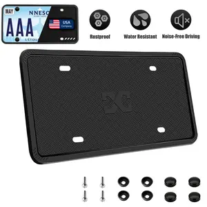 Silicone License Plate Frame Covers 1/2 Pack- Front and Back Car Plate Bracket Holders. Rust-Proof, Rattle-Proof, Weather-Proof Car Accessories outdoorfun