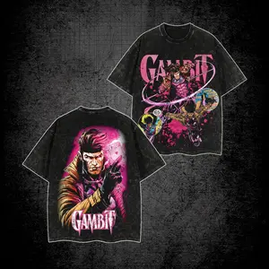 Gambit Washed T-Shirt (Made in US), Remy LeBeau Shirt, Mutant Card Master Shirt, Character Comics Fans Shirt, Superhero T-Shirt, Comic Book Fans T-Shirt, Superhero Graphic Tee