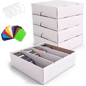 4-pack Sports Card Storage Boxes 3200 Count, Cardboard Trading Card, Large Capacity Card Cases for Baseball Cards, Sports Cards, TCG, MTG & All Trading Card Games