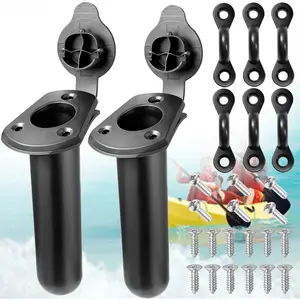 Gifted Kayak Deck Flush Mount Rod Holder - Fishing Boat Rod Holders and Cap Cover for Canoe, Boat and Kayak Accessory Tools