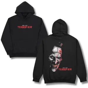 Terrifier Sweatshirt – Creepy Ki11er Clown Horror Hoodie Featuring Damien Leone's Iconic Slasher Villain, Perfect for Halloween 2025 and Scary Movie Fans, 2 Sides