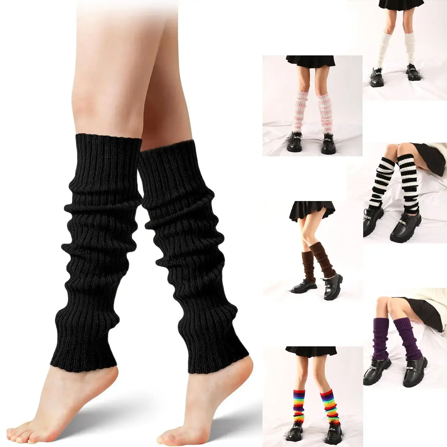1 Pair Winter High-quality Leg Warmers JK Uniform Bubble Socks Fashion Korean Lolita Girl Loose Women's Versatile Elephant Sock