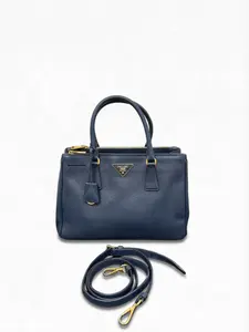 Pre-owned PRADA Saffiano leather Top Handle Bags Galleria Navy blue Very Good S013260228025