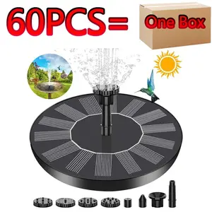 AISITIN Solar Fountain Pump, Solar Powered Water Fountain Pump for Bird Bath, Solar Pump for Fountain with 6 Nozzles for Garden, Ponds, Pool, Outdoor and Aquarium