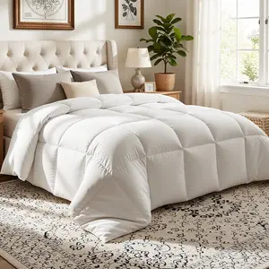 Fluffy Duvet Insert-Luxurious bedding comforter Kingsize Queensize gray white duvet insert Hotel collection comfy comforter fluffy cloud bed duvet blanket-tiktokshopspringglowup marshmellow Goose Feather Down quilted luxury puffed quilt Grey Dark Weighted