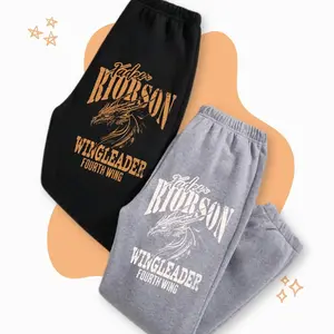 Graphic Fourth Wing Sweatpants, Unisex Cotton Graphic Sweatpants, Movie Sweatpants, Fantasy Romance Book Graphic Pants, Comfortable Midweight Cotton Sweatpants, Bookish Gift