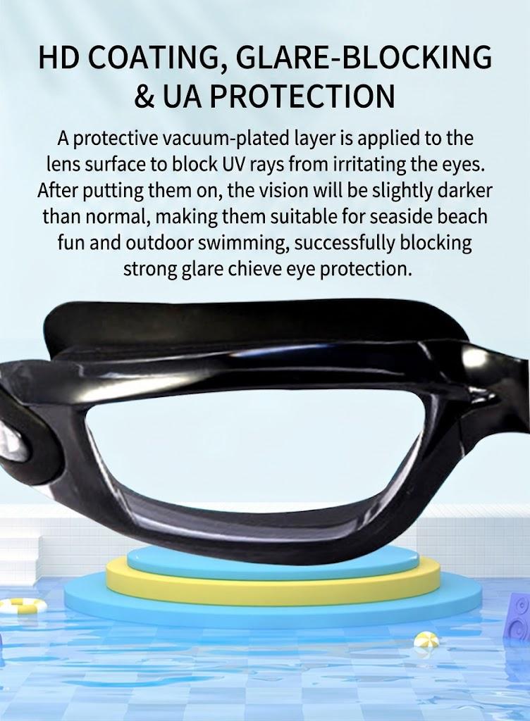 Anti-Fog UV Swim Goggles | Electroplated Mirror Lens, Adjustable Strap, Silicone Comfort Fit