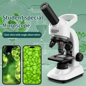 Kids Microscope Kit, 40X-1600X Beginner Microscope for Kidswith LED Light, Prepared Slides, Phone Adapter and LabTools, STEM Science Toy for Ages 5-12