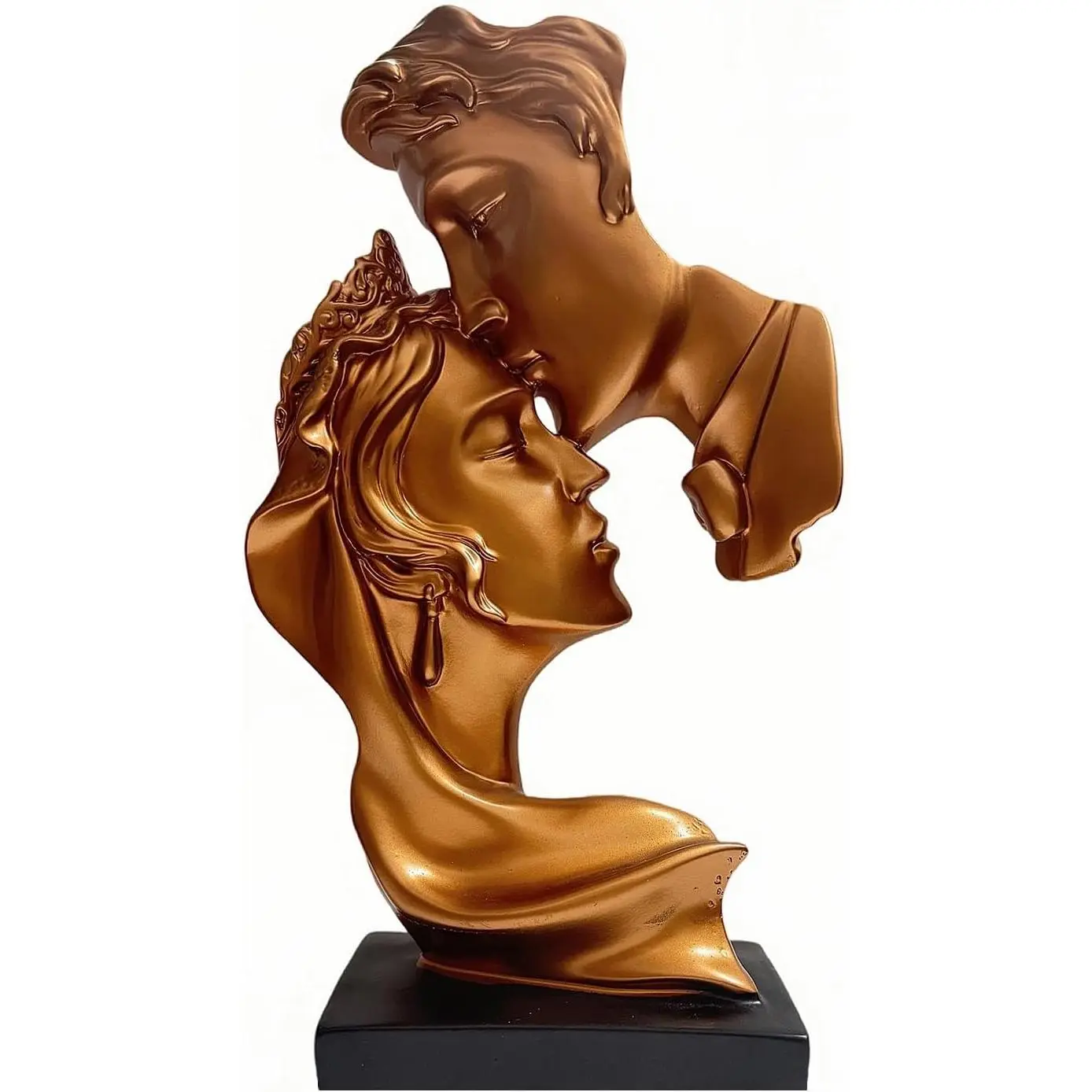 Couples Kiss Sculpture,Abstract Art Couple Sculpture Home Furnishing Resin Statue Decoration Romantic Statue Used for Home Decoration, Wedding, Gift.(Copper Red)