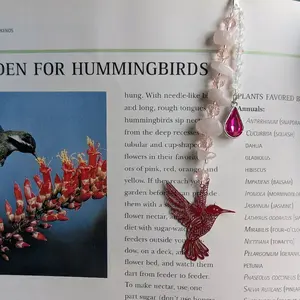 Rose Quartz Hummingbird Bookmark