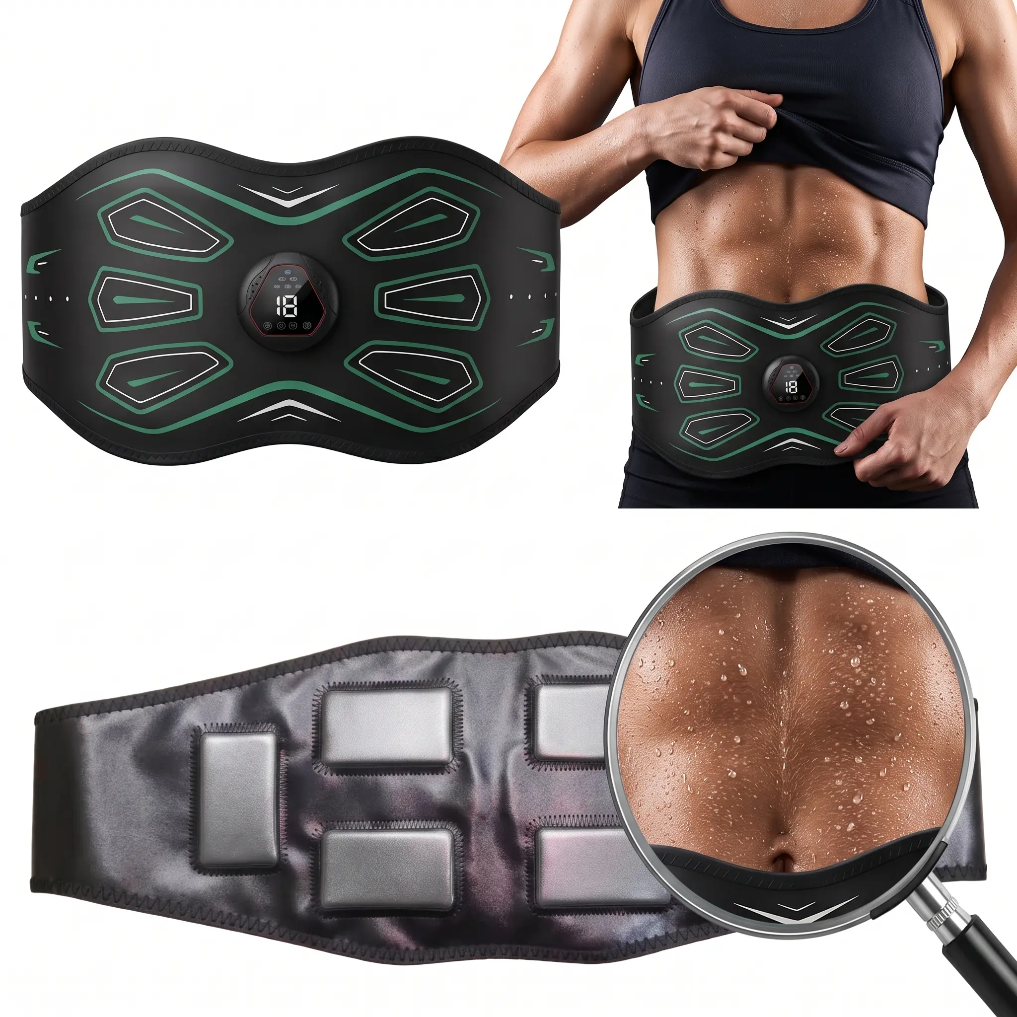 Waist Fitness Training Belt with Body-sense Feedback for Core Workouts, Alison High-bar Push-up Bar - Non-pharmaceutical, Non-dietary Supplement Ab Training Sports Equipment