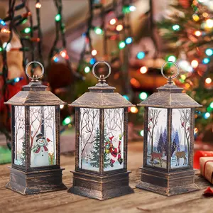 3pcs Christmas lantern candlestick light nightlight old man snowman decoration nightlight table decoration Christmas decorations Room Ornaments