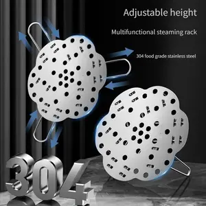 1pc of 304 Stainless Steel Integrated Steaming Rack, Multifunctional And Adjustable Steamer, Buying One Equals Three Sizes, a Perfect Choice for Home Kitchens.