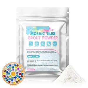 10.6Oz Mosaic Grout  Mosaic Grout for Crafts White Unsanded Ceramic Tile Grout Essential for  Grouting Use to  Coasters, Candlesticks, Pen Holders, Vases