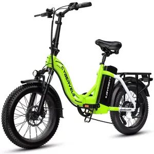 Cybervelo 1000W Folding Electric Bike, 48V 20.8AH Large Removable Battery E-Bike, 30+MPH, 80 Miles Max Range, 20" Fat Tire Electric Bike for Adults, Adult Electric Bicycles for Commute
