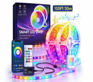 100FT LED Strip Lights Smart Led Light Strip Work with Alexa & Google Assistant RGB Music Sync Color Changing Led Light for Bedroom Decors