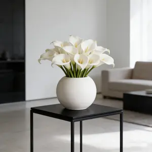 Modern Spherical Planter for Indoor Plants – Cream White Resin Flower Pot, Minimalist Home Decor, Durable Plastic Plant Container, Indoor Planting for Living Room, Office, Balcony – Safe for Kids & Pets, Ideal for Succulents, Herbs, Houseplants