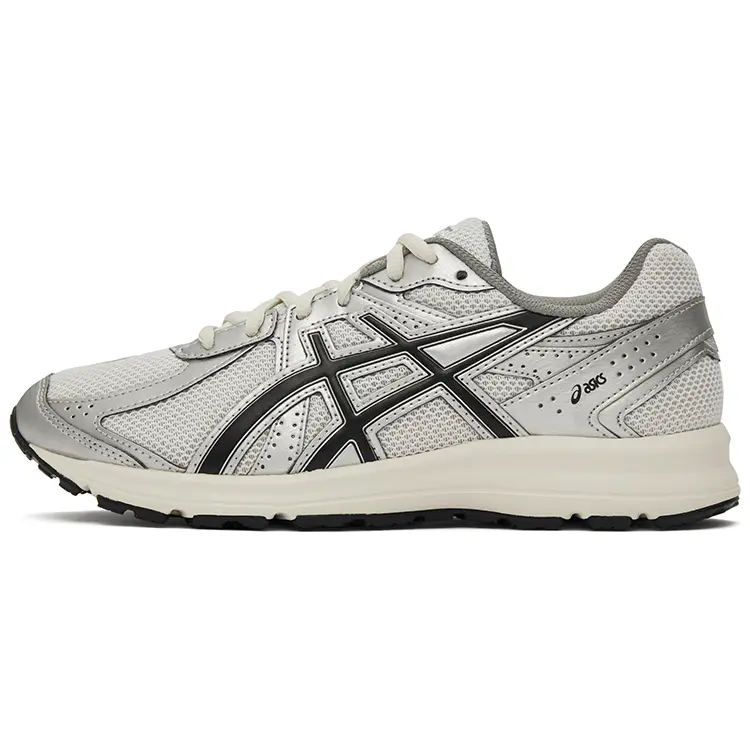 ASICS Jog 100 S White Black Silver Wide Retro Versatile Cushioned Casual Running Shoes Unisex 1201A967-100