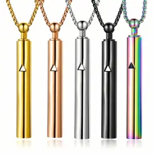 【NKDR】 Mindful Breathing Necklace for Anxiety Relief ‍️ Stainless Steel Breath Pendant | Stress Relief & Relaxation Tool | Minimalist Gold Plated Amulet | Perfect Valentine's Day Gift for Her, Girlfriend, or Wife Jewelry Accessory