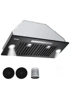 VEVOR Range Hood Insert, TikTokShopBlackFriday, 30 Inch Built-in Kitchen Vent Hood, 800CFM Steel Stove Hood, with Gesture & Touch Control, LED Light, Baffle Filters, 4-Speed Exhaust Fan, Ducted/Ductless Convertible