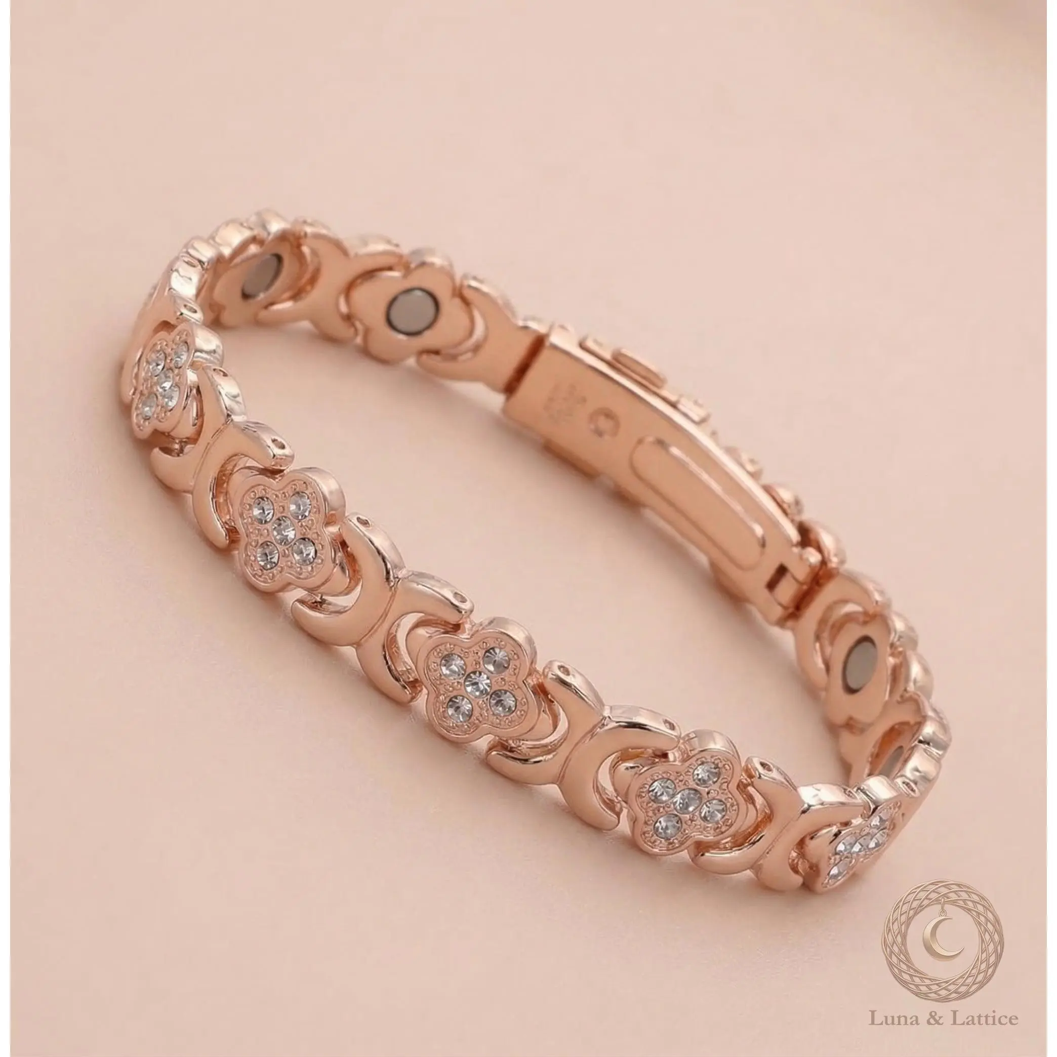 Copper Jewelry Bracelet | Bra Bracelet | Women's Pure Copper Magnetic Bracelet | 3500 Gauss Magnets & Crystal Accents | Adjustable Copper Bracelet | Power Balance Bracelets | Adjustable Copper Bracelet | Mothers Day Gift Ideas