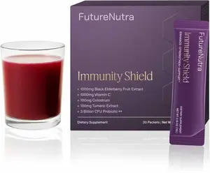 Immune-Boosting Supplement Powder, 5-in-1 Formula, Contains Elderberry, Vitamin C and Probiotics, Immune System Support, 5-Way Immune Support, Immune Repair, Metabolism Support, Immune Health Edible Fitness