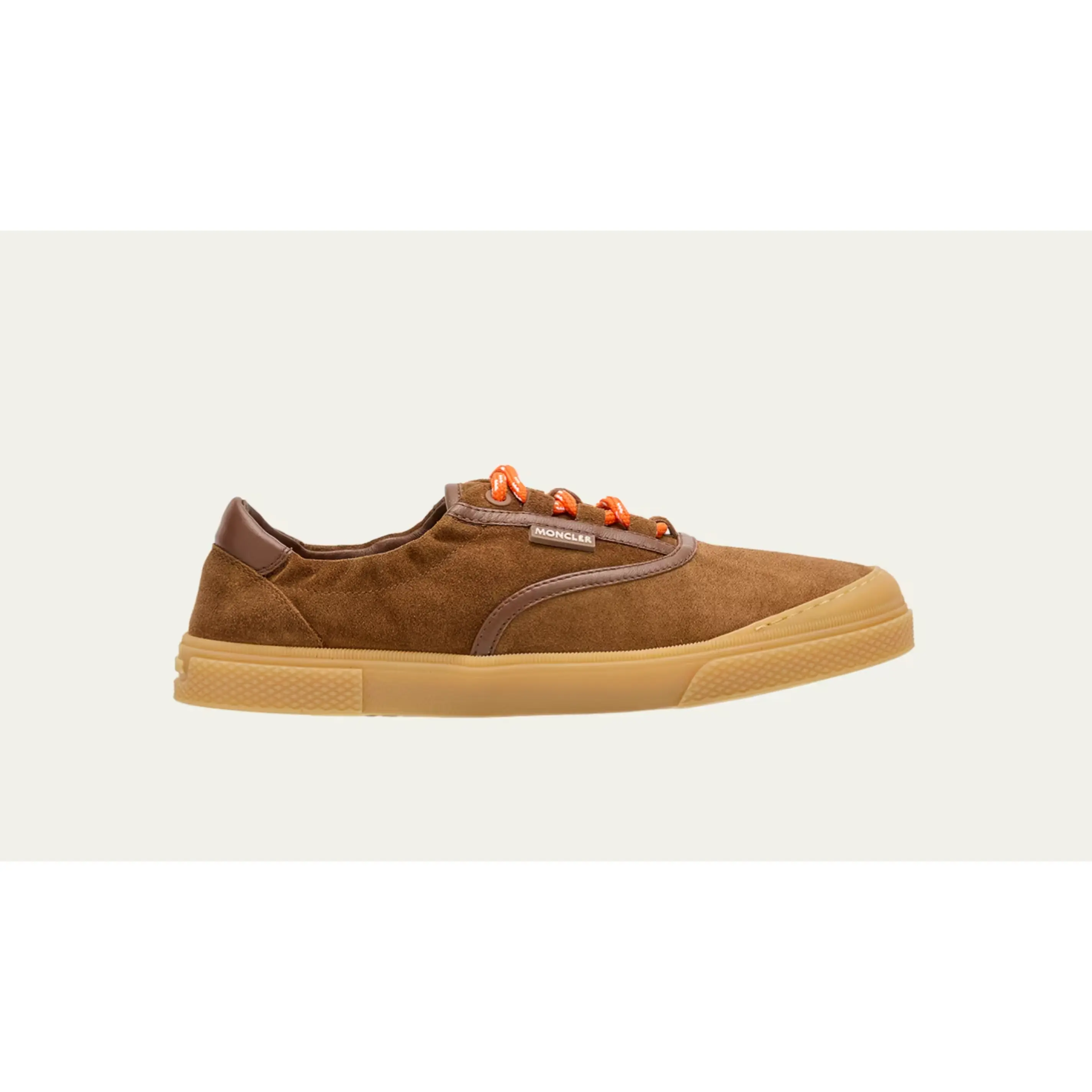 Moncler Vera Leisure Suede Low Top Sneakers "Dark Beige" Size 11M (MSRP: $595.00)